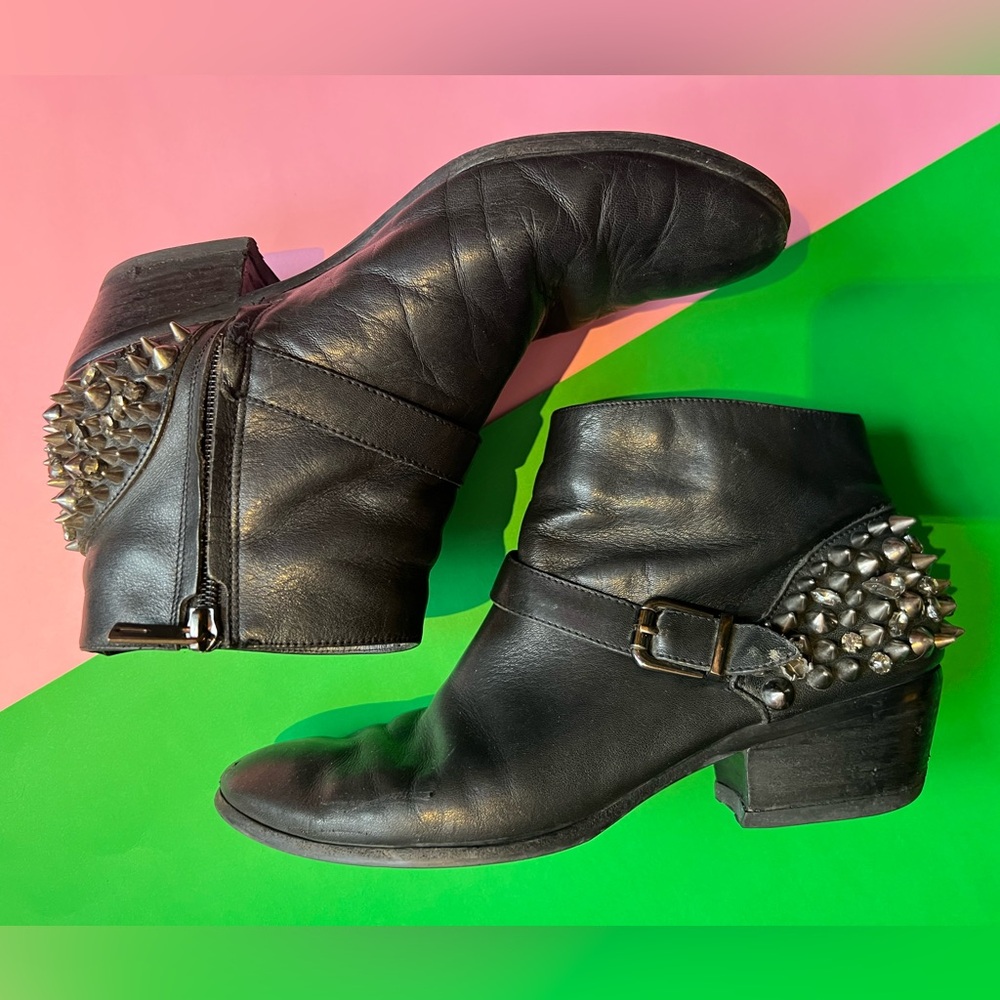 Sam Edelman Black Studded Ankle Boots